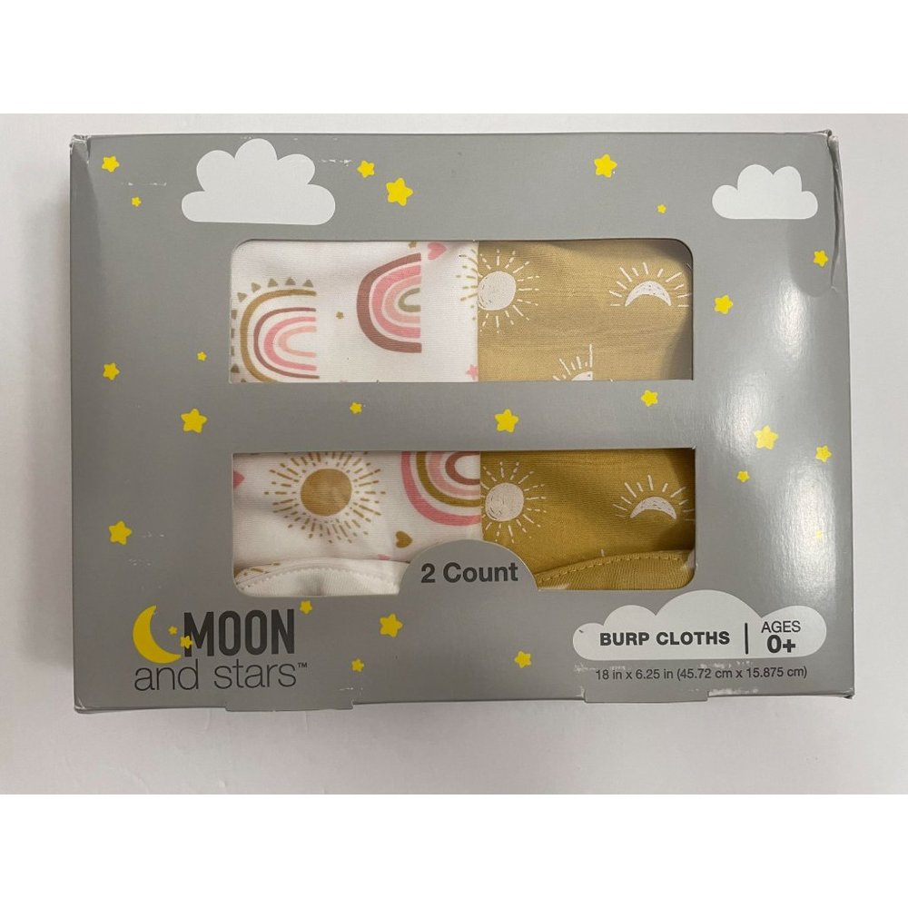 NWT- Moon and Stars Burp Cloth Gift Set Baby